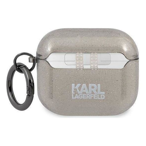 Original Case APPLE AIRPODS 3 Karl Lagerfeld Cover Glitter Karl`s Head (KLA3UKHGK) black 3666339030278