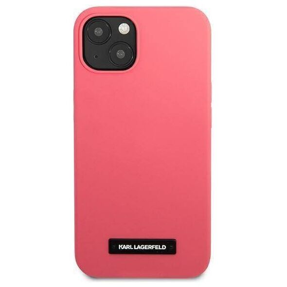 Original Case IPHONE 13 MINI Karl Lagerfeld Hardcase Silicone Plaque (KLHCP13SSLMP1PI) pink 3666339048808