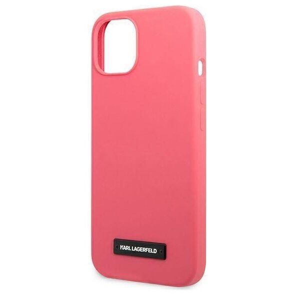 Original Case IPHONE 13 MINI Karl Lagerfeld Hardcase Silicone Plaque (KLHCP13SSLMP1PI) pink 3666339048808