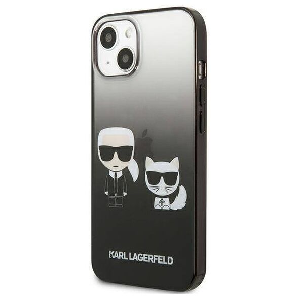 Original Case IPHONE 13 MINI Karl Lagerfeld Hardcase Gradient Ikonik Karl & Choupette (KLHCP13STGKCK) black 3666339049249
