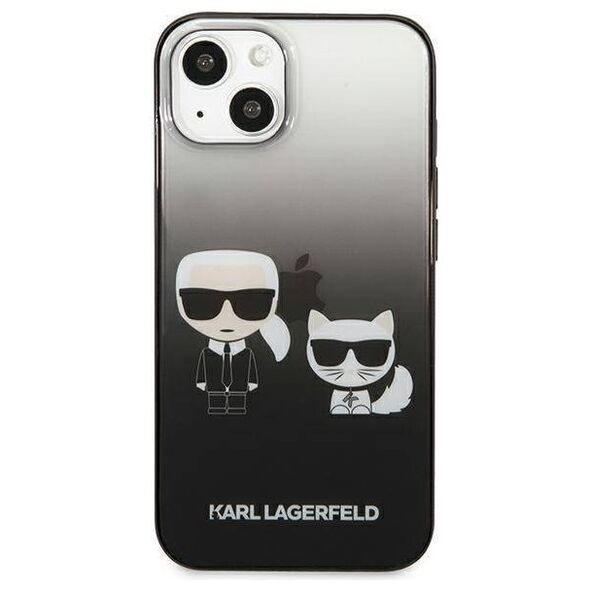 Original Case IPHONE 13 MINI Karl Lagerfeld Hardcase Gradient Ikonik Karl & Choupette (KLHCP13STGKCK) black 3666339049249