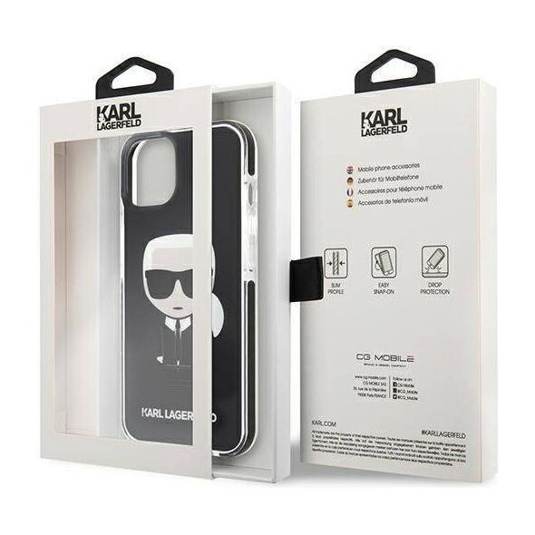 Original Case IPHONE 13 MINI Karl Lagerfeld Hardcase Iconik Karl (KLHCP13STPEIKK) black 3666339048402