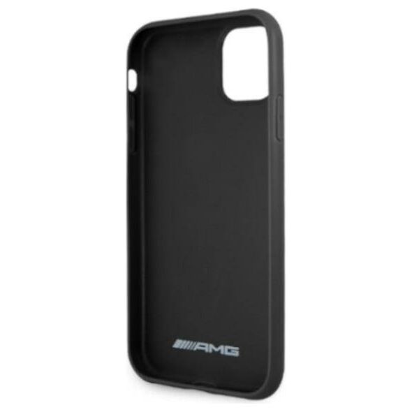 Case IPHONE 11 Mercedes AMG Hardcase Leather Debossed Lines (AMHCN61GSEBK) black 3666339014261
