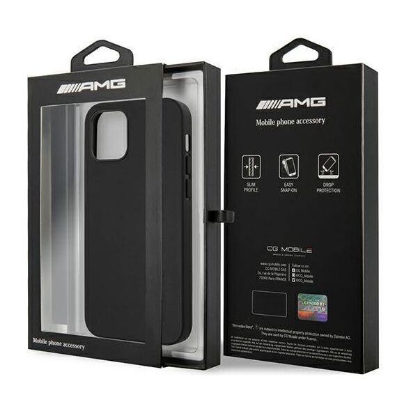 Case IPHONE 12 PRO MAX Mercedes AMG Hardcase Leather Hot Stamped (AMHCP12LDOLBK) black 3666339002855