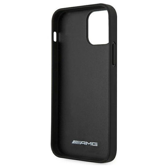 Case IPHONE 12 MINI Mercedes AMG Hardcase Leather Debossed Lines (AMHCP12SGSEBK) black 3666339013929