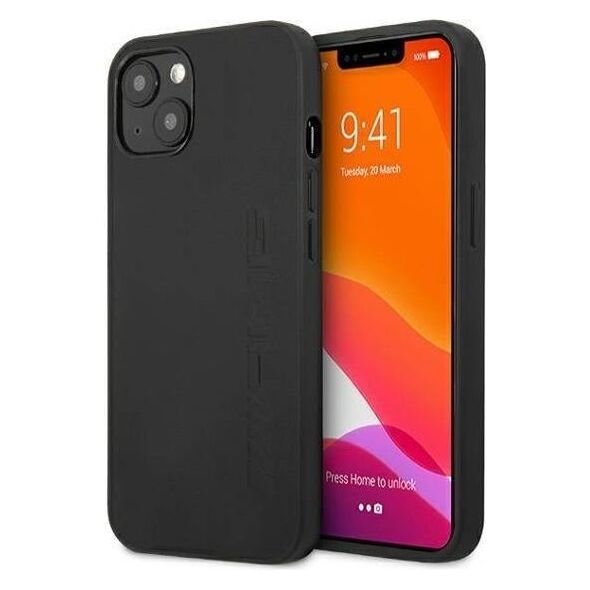 Case IPHONE 13 MINI Mercedes AMG Hardcase Leather Hot Stamped (AMHCP13SDOLBK) black 3666339018856