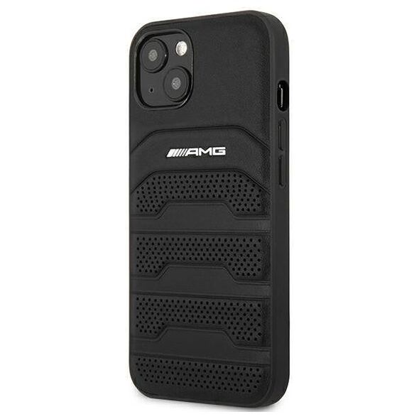 Case IPHONE 13 MINI Mercedes AMG Hardcase Leather Debossed Lines (AMHCP13SGSEBK) black 3666339018931
