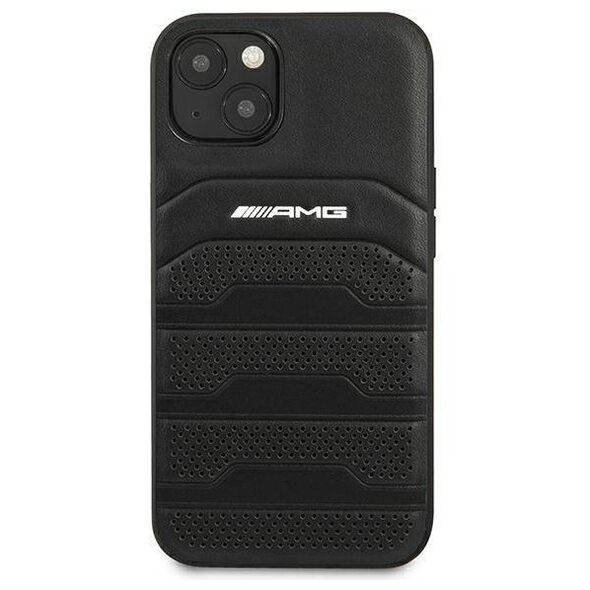 Case IPHONE 13 MINI Mercedes AMG Hardcase Leather Debossed Lines (AMHCP13SGSEBK) black 3666339018931
