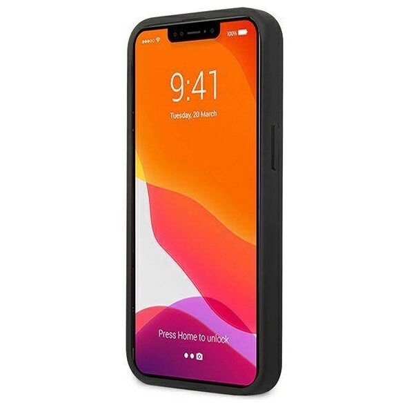 Case IPHONE 13 MINI Mercedes AMG Hardcase Leather Debossed Lines (AMHCP13SGSEBK) black 3666339018931