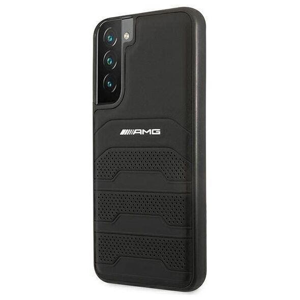 Case SAMSUNG GALAXY S22+ PLUS Mercedes AMG Hardcase Leather Debossed Lines (AMHCS22MGSEBK) black 3666339043629