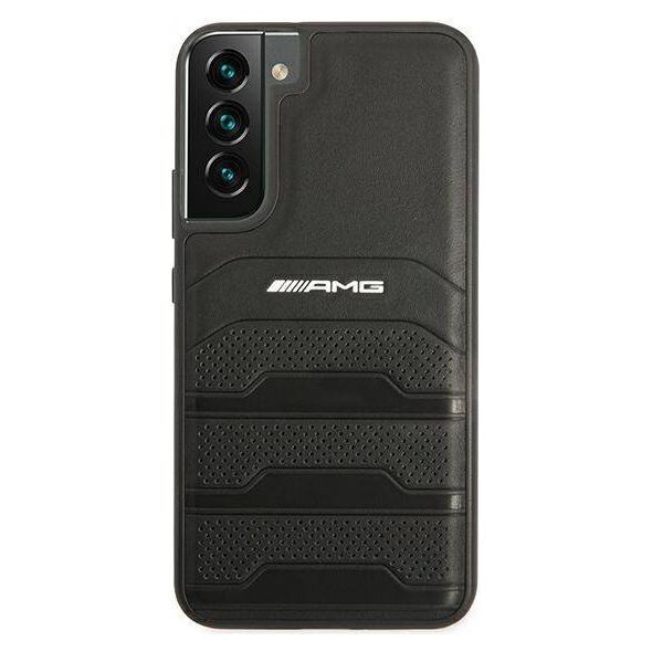 Case SAMSUNG GALAXY S22+ PLUS Mercedes AMG Hardcase Leather Debossed Lines (AMHCS22MGSEBK) black 3666339043629
