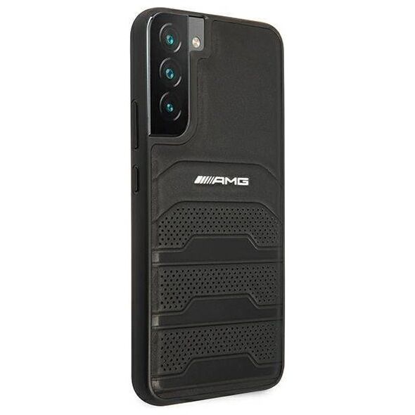 Case SAMSUNG GALAXY S22+ PLUS Mercedes AMG Hardcase Leather Debossed Lines (AMHCS22MGSEBK) black 3666339043629
