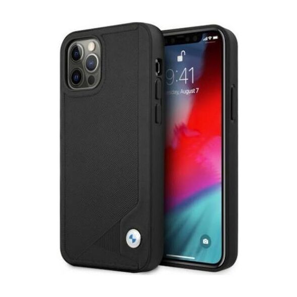 Original Case IPHONE 12 PRO MAX BMW Hardcase Leather Deboss (BMHCP12LRCDPK) black 3666339010768