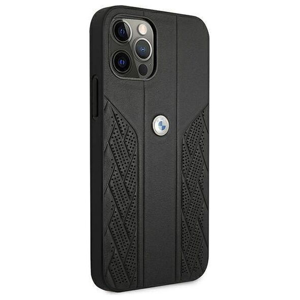 Original Case IPHONE 12 PRO MAX BMW Hardcase Leather Curve Perforate (BMHCP12LRSPPK) black 3666339010911