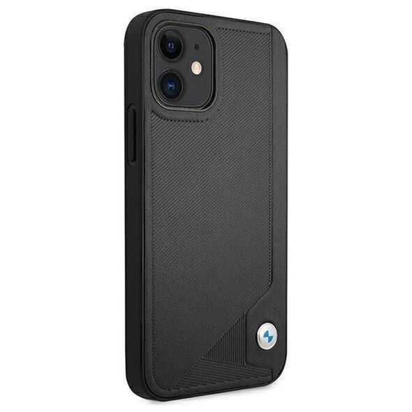 Original Case IPHONE 12 MINI BMW Hardcase Leather Deboss (BMHCP12SRCDPK) black 3666339010744