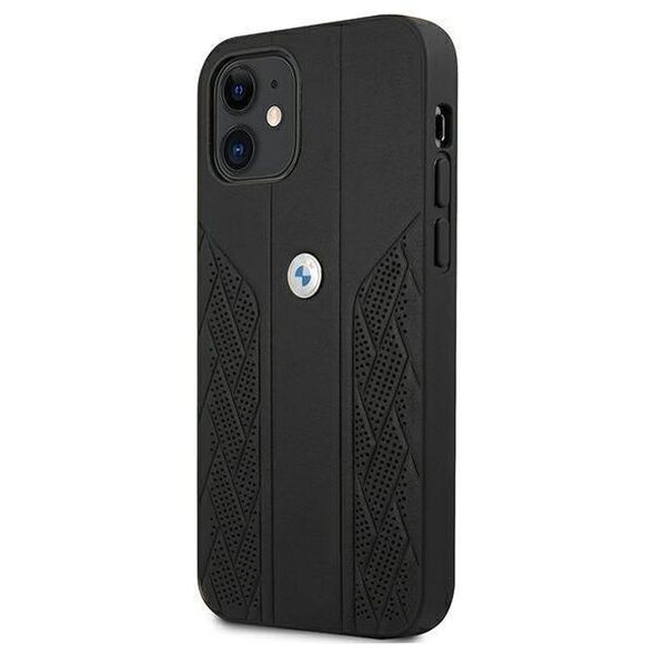 Original Case IPHONE 12 MINI BMW Hardcase Leather Curve Perforate (BMHCP12SRSPPK) black 3666339010898