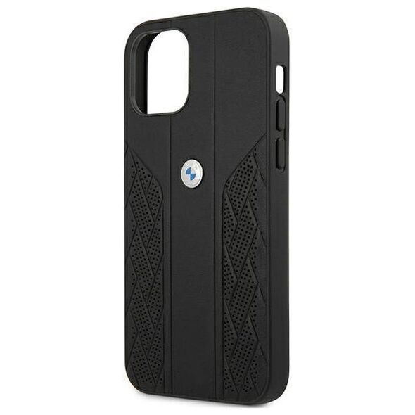 Original Case IPHONE 12 MINI BMW Hardcase Leather Curve Perforate (BMHCP12SRSPPK) black 3666339010898