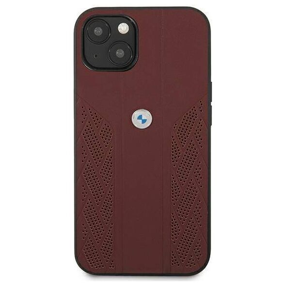 Original Case IPHONE 13 MINI BMW Hardcase Leather Curve Perforate (BMHCP13SRSPPR) red 3666339021856