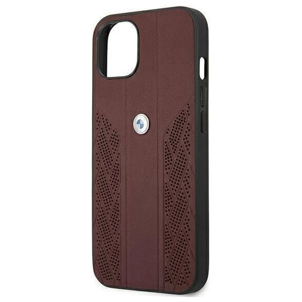 Original Case IPHONE 13 MINI BMW Hardcase Leather Curve Perforate (BMHCP13SRSPPR) red 3666339021856