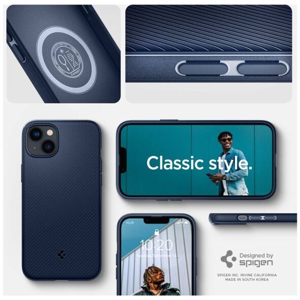 Case IPHONE 14 PLUS Spigen Mag Armor navy blue 8809811864328
