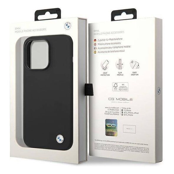 Original Case IPHONE 14 PRO BMW Silicone Metal Logo black 3666339090449
