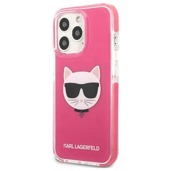 Original Case IPHONE 13 PRO Karl Lagerfeld Hardcase Choupette Head (KLHCP13LTPECPI) pink 3666339048549