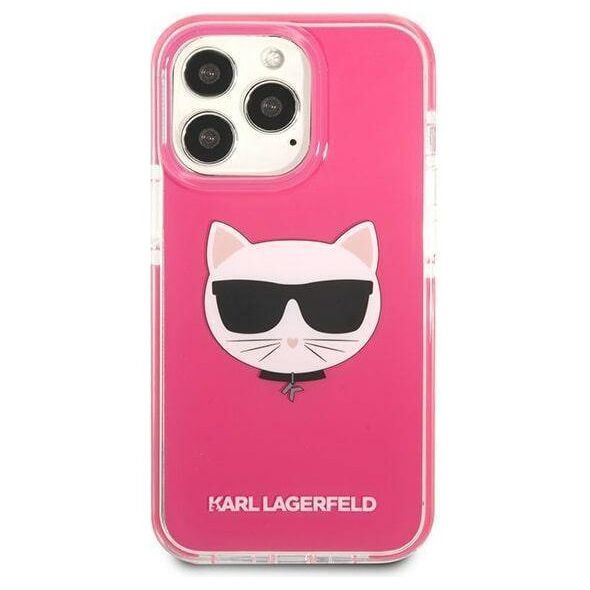 Original Case IPHONE 13 PRO Karl Lagerfeld Hardcase Choupette Head (KLHCP13LTPECPI) pink 3666339048549