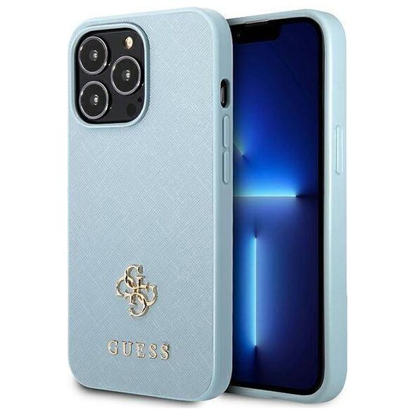 Original Case IPHONE 13 PRO Guess Hardcase Saffiano 4G Small Metal Logo (GUHCP13LPS4MB) blue 3666339048020