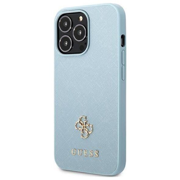 Original Case IPHONE 13 PRO Guess Hardcase Saffiano 4G Small Metal Logo (GUHCP13LPS4MB) blue 3666339048020