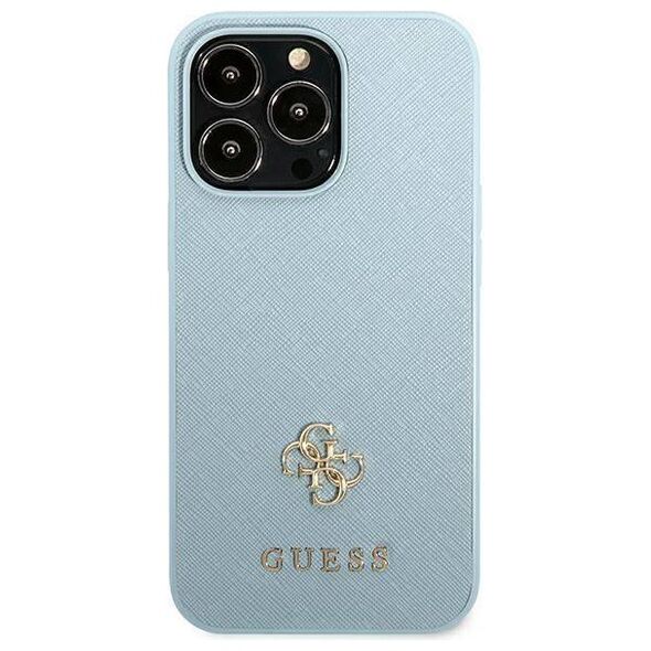Original Case IPHONE 13 PRO Guess Hardcase Saffiano 4G Small Metal Logo (GUHCP13LPS4MB) blue 3666339048020