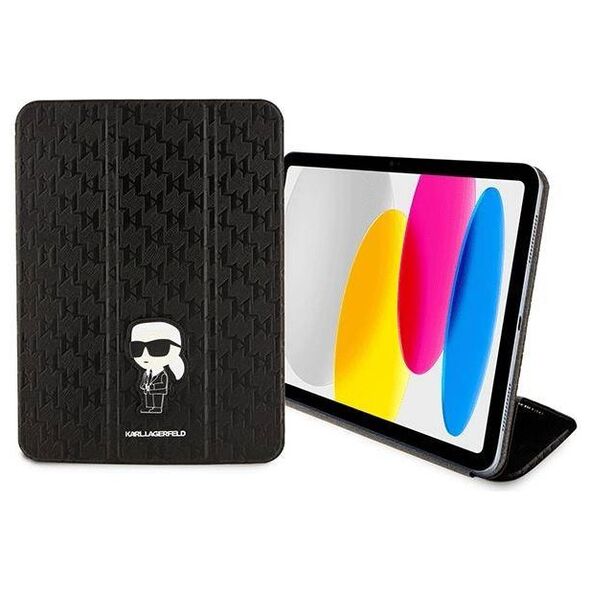 Original Case APPLE IPAD 10.9 (10gen) Karl Lagerfeld Folio Magnet Allover Cover Saffiano Monogram Ikonik (KLFC11SAKHPKK) black 3666339119140