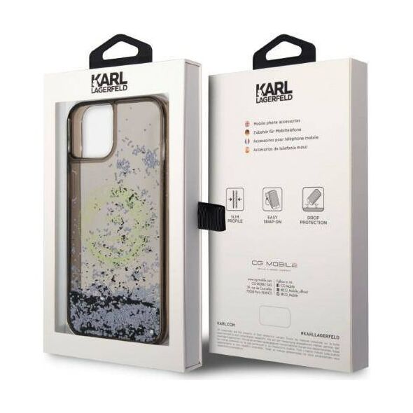 Original Case IPHONE 14 PLUS Karl Lagerfeld Hardcase Liquid Glitter RSG (KLHCP14MLCRSGRK) black 3666339086015