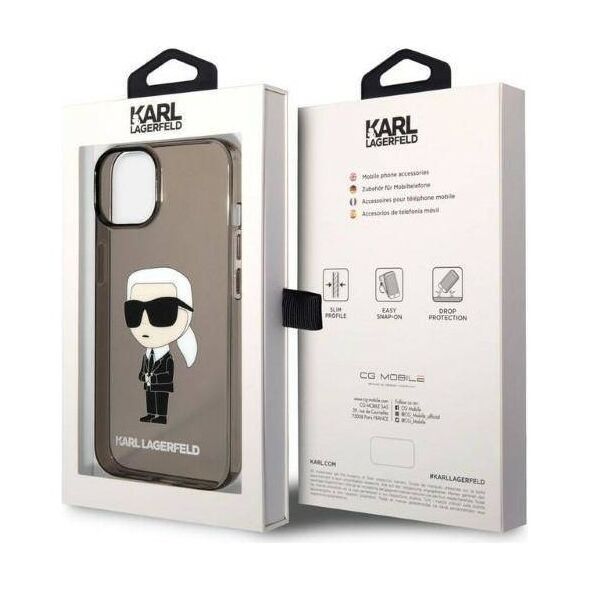 Original Case IPHONE 14 PLUS Karl Lagerfeld Hardcase Ikonik Karl Lagerfeld (KLHCP14MHNIKTCK) black 3666339087050