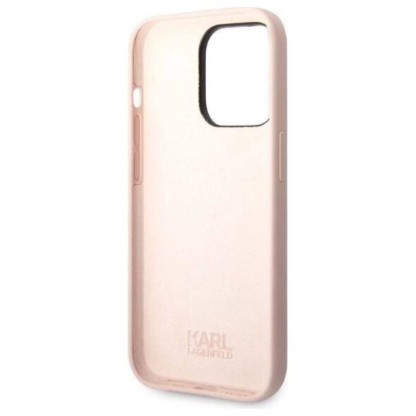 Original Case IPHONE 14 PRO MAX Karl Lagerfeld Hardcase Silicone Ikonik (KLHCP14XSNIKBCP) pink 3666339098643