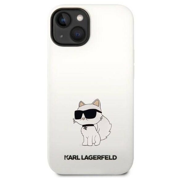 Original Case IPHONE 14 PLUS Karl Lagerfeld Hardcase Silicone Choupette MagSafe (KLHMP14MSNCHBCH) white 3666339087777
