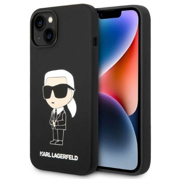 Original Case IPHONE 14 PLUS Karl Lagerfeld Hardcase Silicone Ikonik MagSafe (KLHMP14MSNIKBCK) black 3666339087692