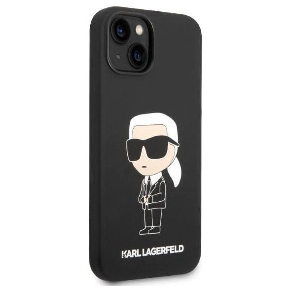 Original Case IPHONE 14 PLUS Karl Lagerfeld Hardcase Silicone Ikonik MagSafe (KLHMP14MSNIKBCK) black 3666339087692