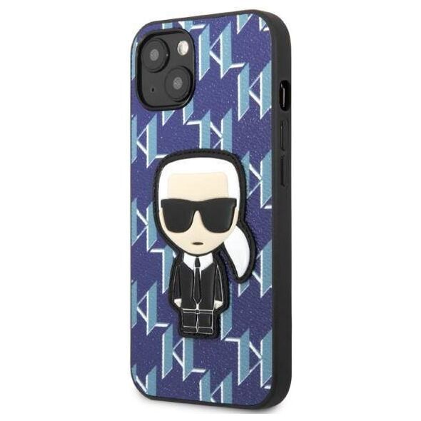 Original Case IPHONE 13 MINI Karl Lagerfeld Hardcase Monogram Ikonik Patch blue 3666339049485