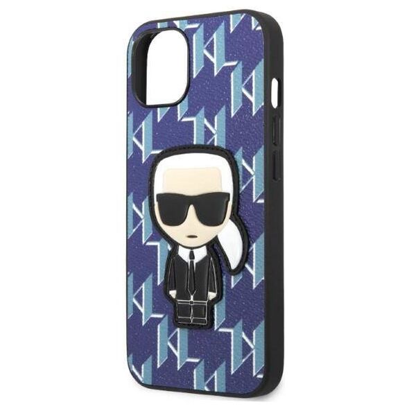 Original Case IPHONE 13 MINI Karl Lagerfeld Hardcase Monogram Ikonik Patch blue 3666339049485
