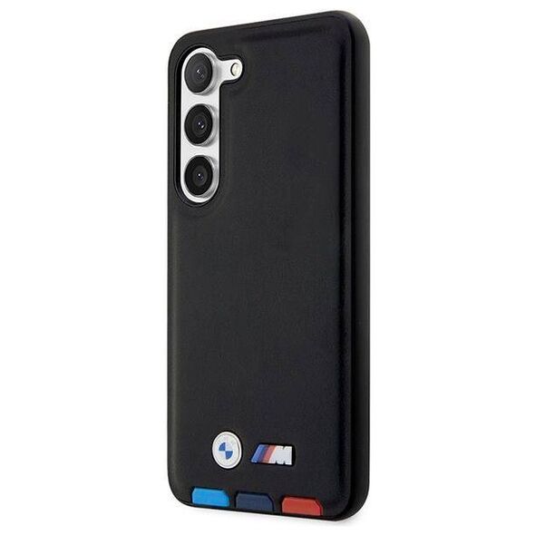 Original Case SAMSUNG GALAXY S23+ BMW Leather Stamp Tricolor (BMHCS23M22PTDK) black 3666339114558