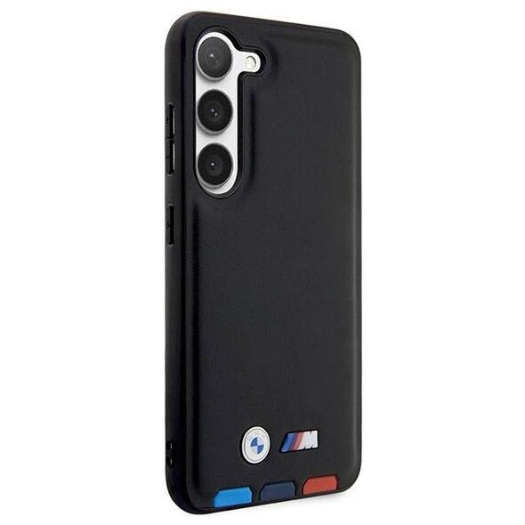 Original Case SAMSUNG GALAXY S23+ BMW Leather Stamp Tricolor (BMHCS23M22PTDK) black 3666339114558