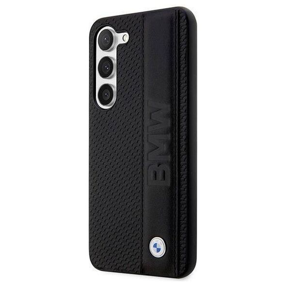 Original Case SAMSUNG GALAXY S23 BMW Hardcase Leather Textured & Stripe (BMHCS23S22RDPK) black 3666339114510