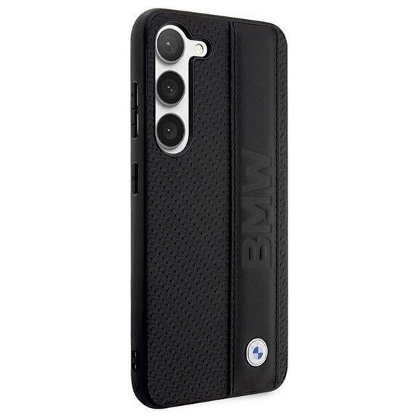 Original Case SAMSUNG GALAXY S23 BMW Hardcase Leather Textured & Stripe (BMHCS23S22RDPK) black 3666339114510