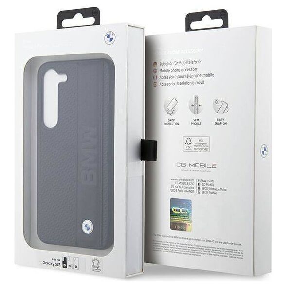 Original Case SAMSUNG GALAXY S23 BMW Hardcase Leather Textured & Stripe (BMHCS23S22RDPK) black 3666339114510