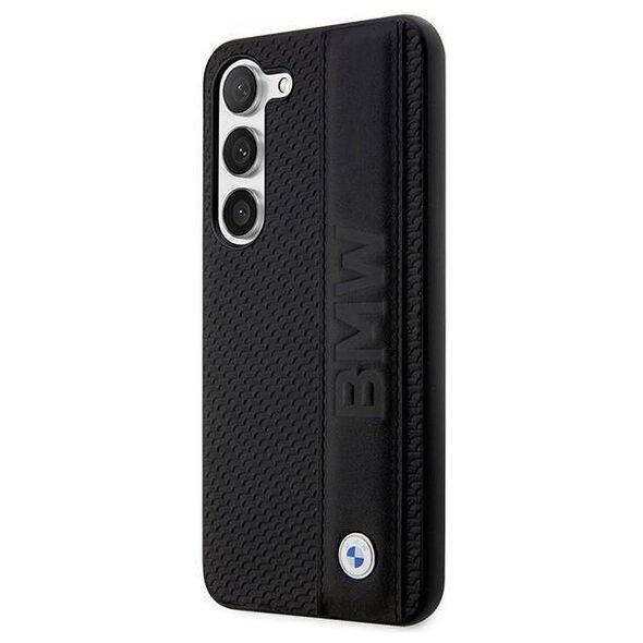 Original Case SAMSUNG GALAXY S23+ BMW Hardcase Leather Textured & Stripe (BMHCS23M22RDPK) black 3666339114527