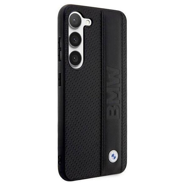 Original Case SAMSUNG GALAXY S23+ BMW Hardcase Leather Textured & Stripe (BMHCS23M22RDPK) black 3666339114527