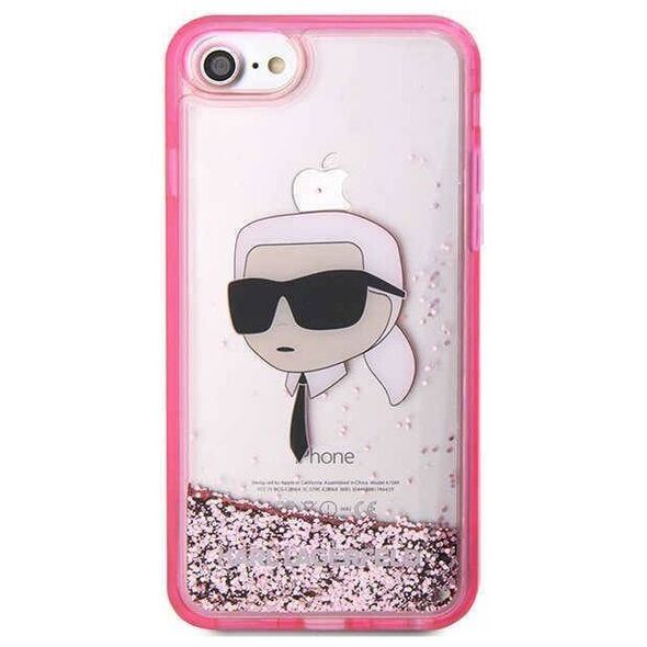 Original Case IPHONE SE 2022 / SE 2020 / 7 / 8 Karl Lagerfeld Hardcase Glitter Karl`s Head (KLHCI8LNKHCP) pink 3666339118877