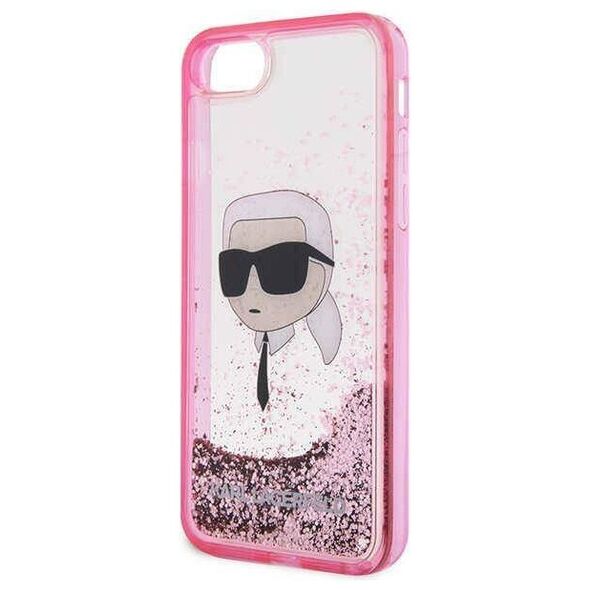 Original Case IPHONE SE 2022 / SE 2020 / 7 / 8 Karl Lagerfeld Hardcase Glitter Karl`s Head (KLHCI8LNKHCP) pink 3666339118877