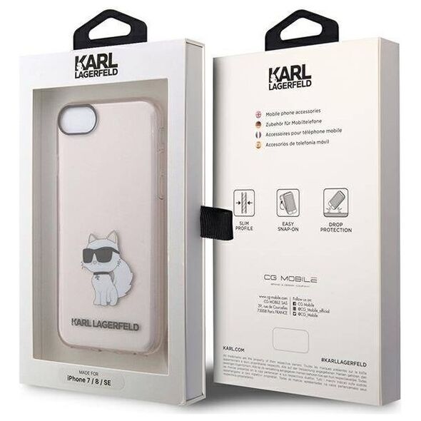 Original Case IPHONE SE 2022 / SE 2020 / 7 / 8 Karl Lagerfeld Hardcase Ikonik Choupette (KLHCI8HNCHTCP) pink 3666339118846