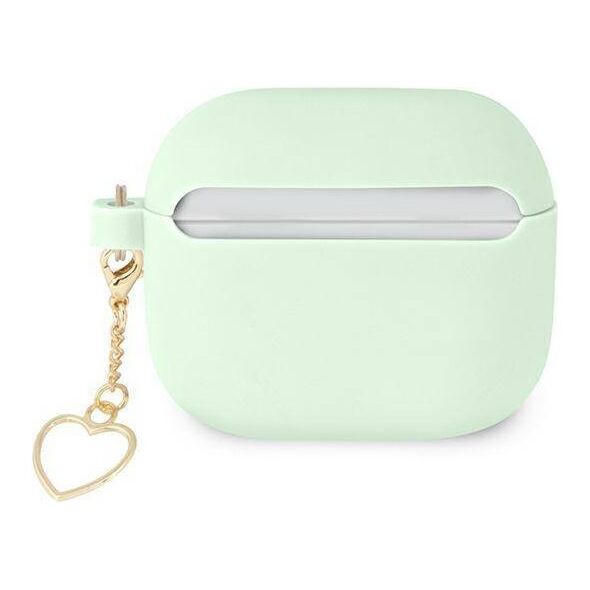 Original Case APPLE AIRPODS 3 Guess Silicone Charm Heart Collection (GUA3LSCHSN) green 3666339039080